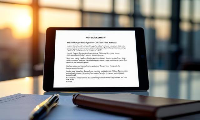 Patto di riservatezza firmato sopra un tablet in ambiente professionale